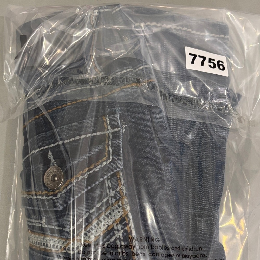 True Luck Jeans Women's 7/8 Bootcut Medium Wash Embroidered Flap Pocket Y2K - Picture 11 of 11